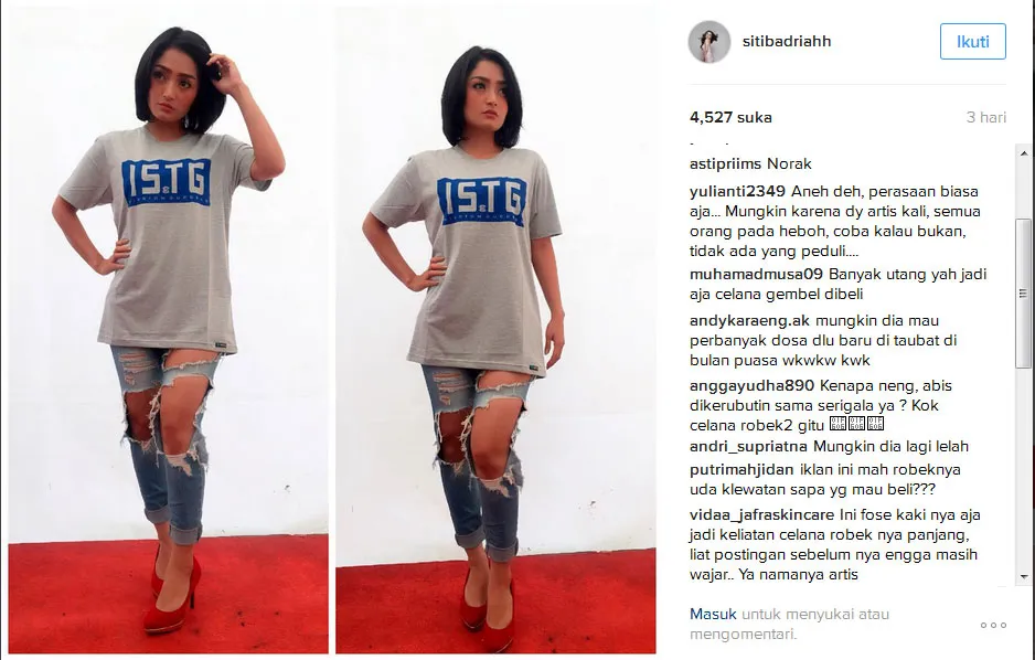 Siti Badriah bikin heboh © Instgaram.com/sitibadriah