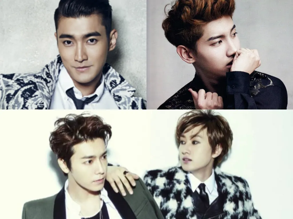 Siwon, Eunhyuk, Donghae, dan Changmin yang akan segera berangkat wajib militer. ©soompi.com
