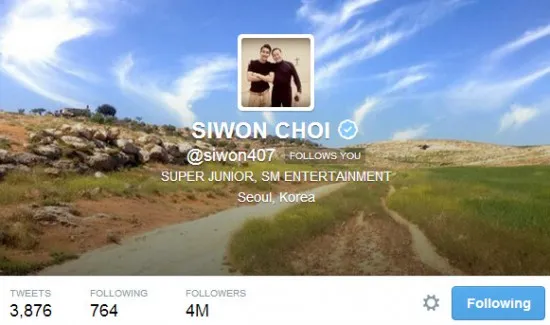 Follower Siwon Super Junior mencapai 4 juta @allkpop.com