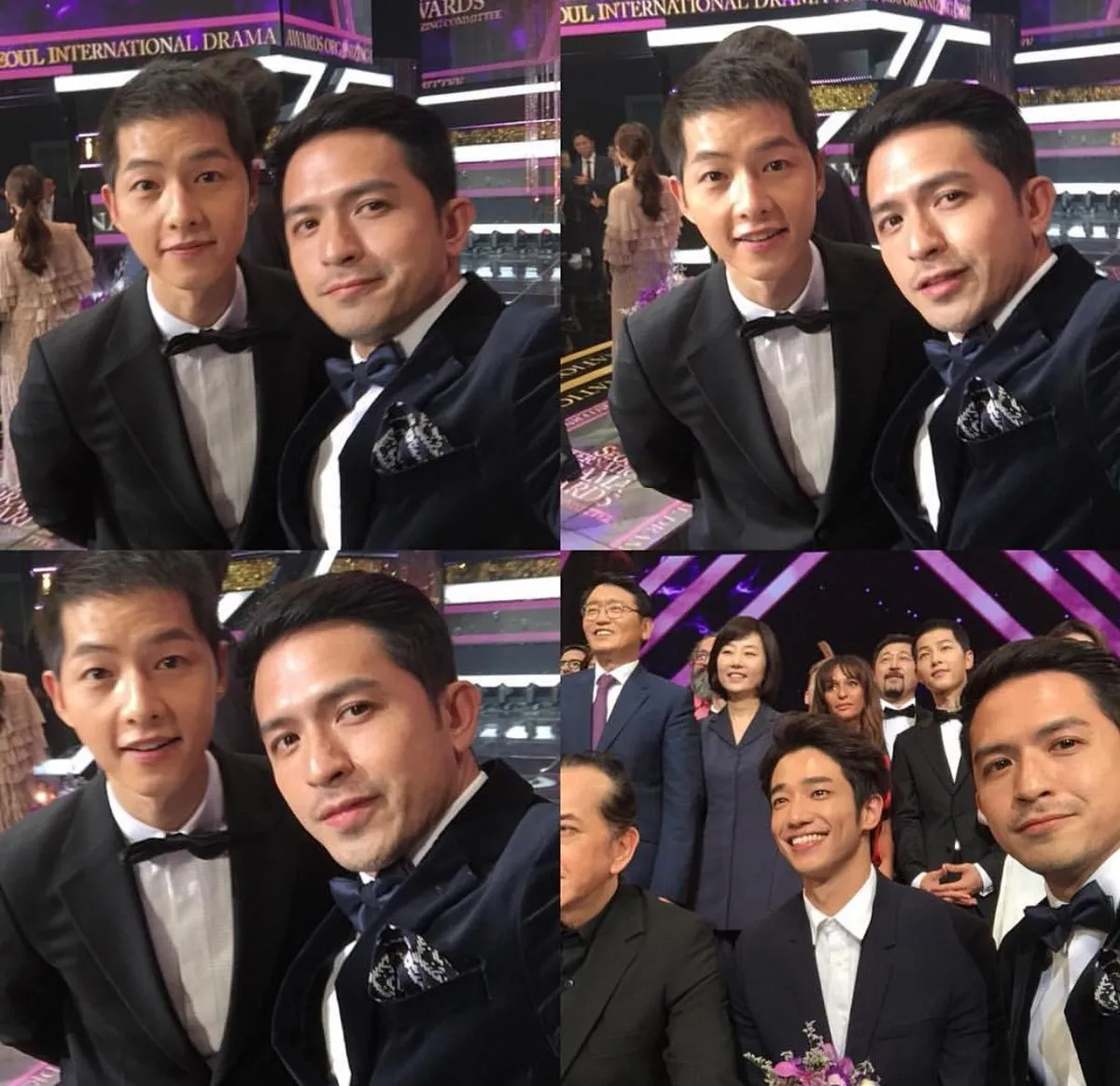 Song Joong Ki pose bareng salah satu pemenang, Dennios Trillo aktor asal Filipina © istimewa