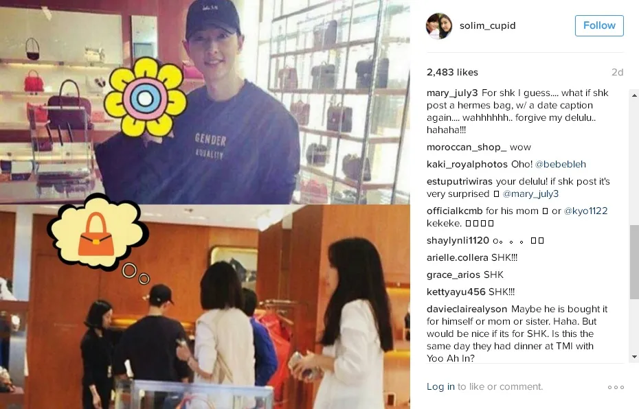 Song Joong Ki saat lihat-lihat Hermes © instagram.com/solim_cupid
