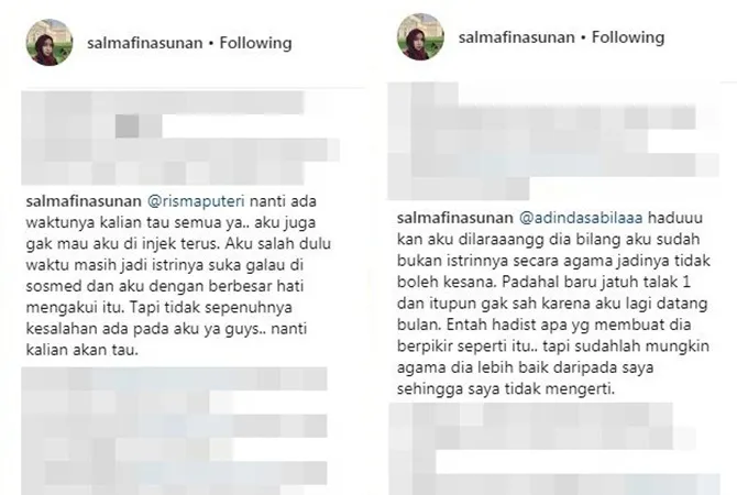 Salma menanggapi pertanyaan netizen di kolom komentar.  Credit: Instagram/salmafinasunan