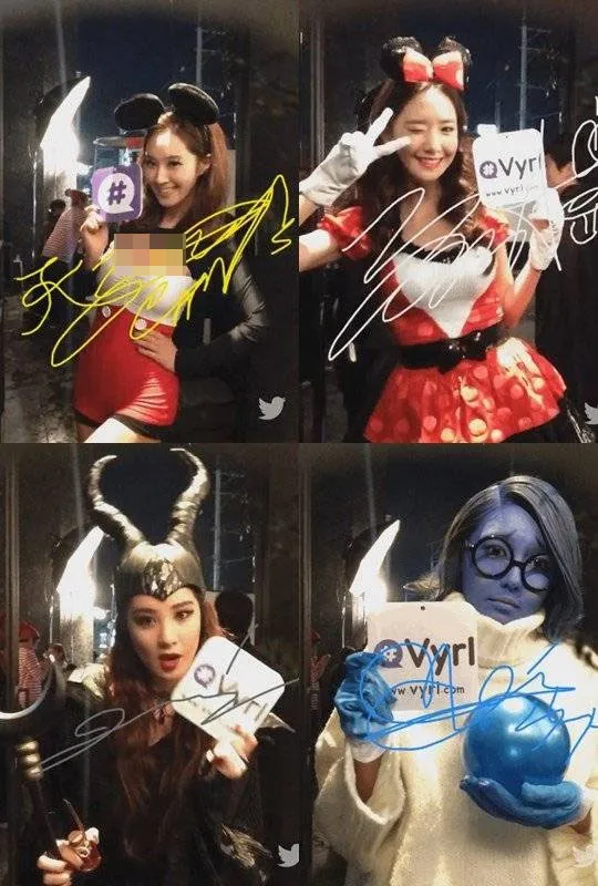 Yuri, Yoona, Seohyun, dan Sooyoung yang tampil kece di pesta halloween SMTWON. ©soompi.com