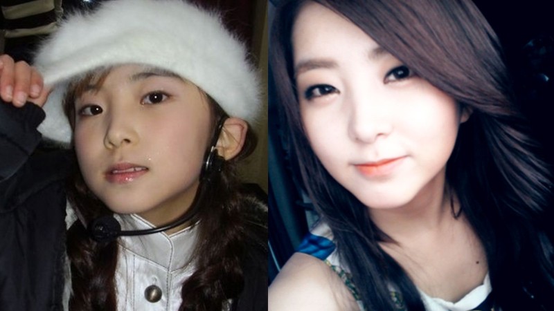 Sohyun saat debut dengan Orange di usia 12 tahun (kiri) via Soompi