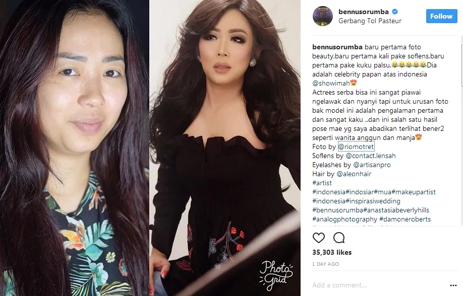 Penampilan Soimah sebelum dan sesudah makeup, benar-benar berbeda ©instagram/bennusorumba