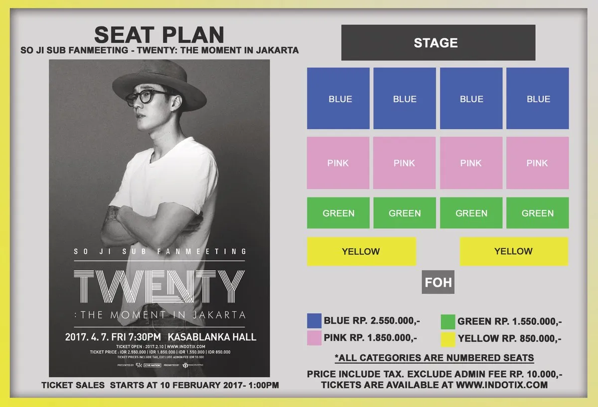Denah untuk fanmeeting So Ji Sub © Mecima Pro