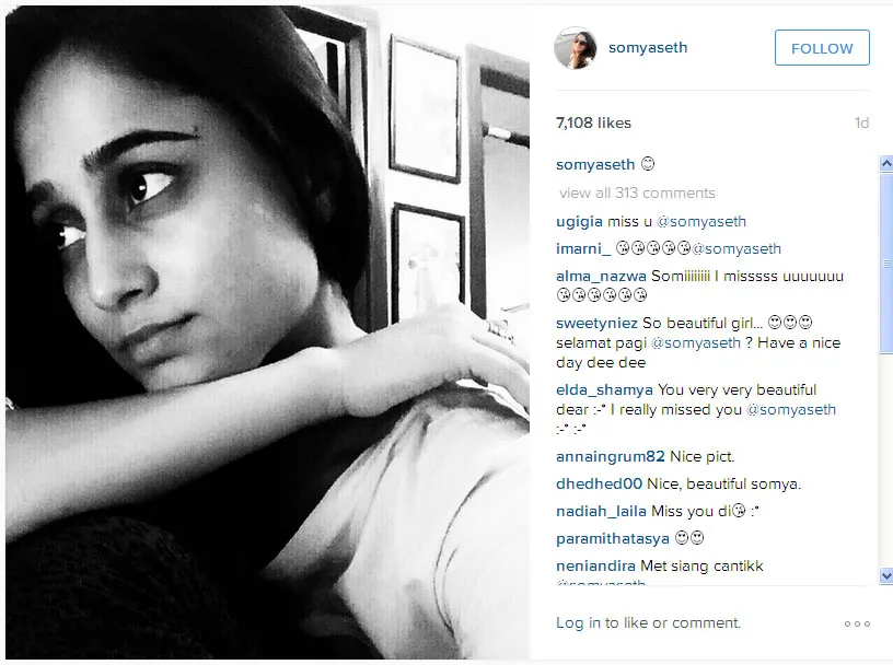 Soumya Seth terlihat sedih, kira-kira kenapa ya? © Instagram.com/somyaseth