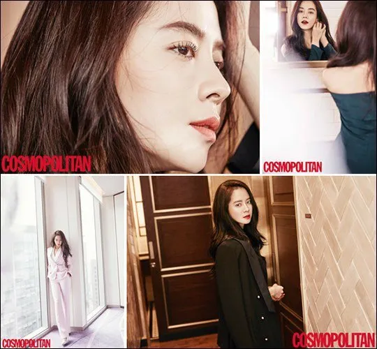 Song Ji Hyo berpose untuk majalah © Cosmopolitan