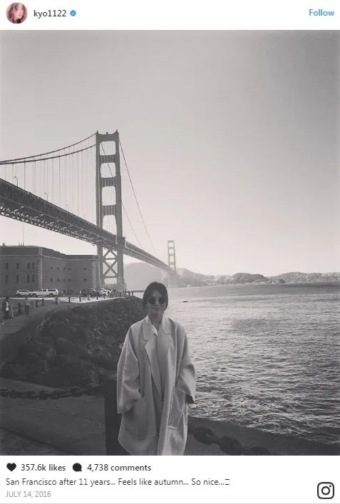 Song Hye Kyo saat di San Fransisco tahun lalu © instagram.com/kyo1122