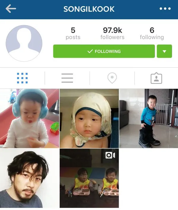 Song Il Kook bikin akun Instagram. © Twitter/theseoulstory