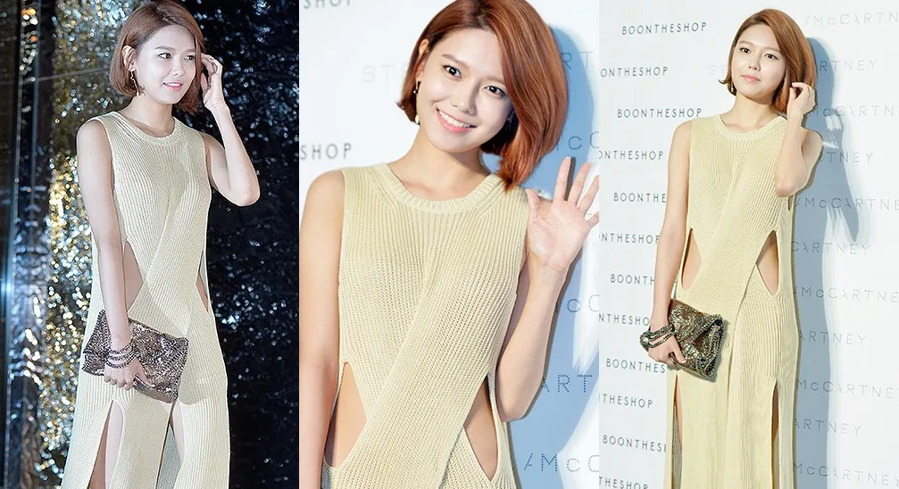 Sooyoung hadir dengan dress anggun dan rambut pendeknya yang baru. ©koreaboo.com