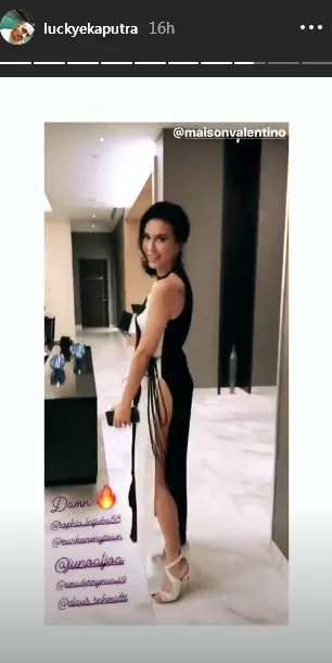 Sophia Latjuba cantik dengan dress Valentino ©instagram/luckyekaperdana