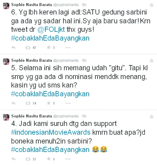 Sophie Navita ikut marah-marah / © Twitter