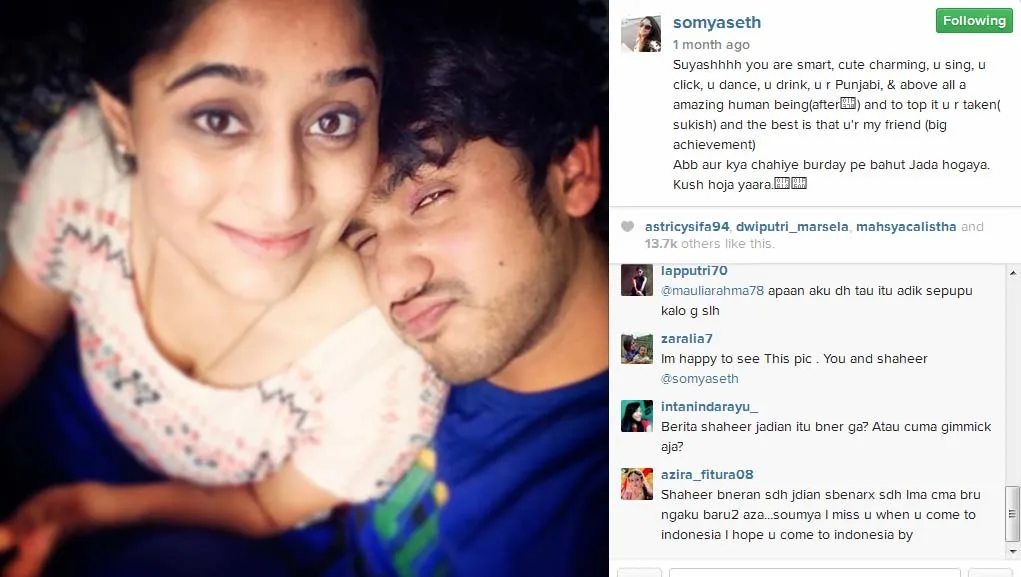 Cowok ini yang disebut mirip Shaheer. @instagram/somyaseth