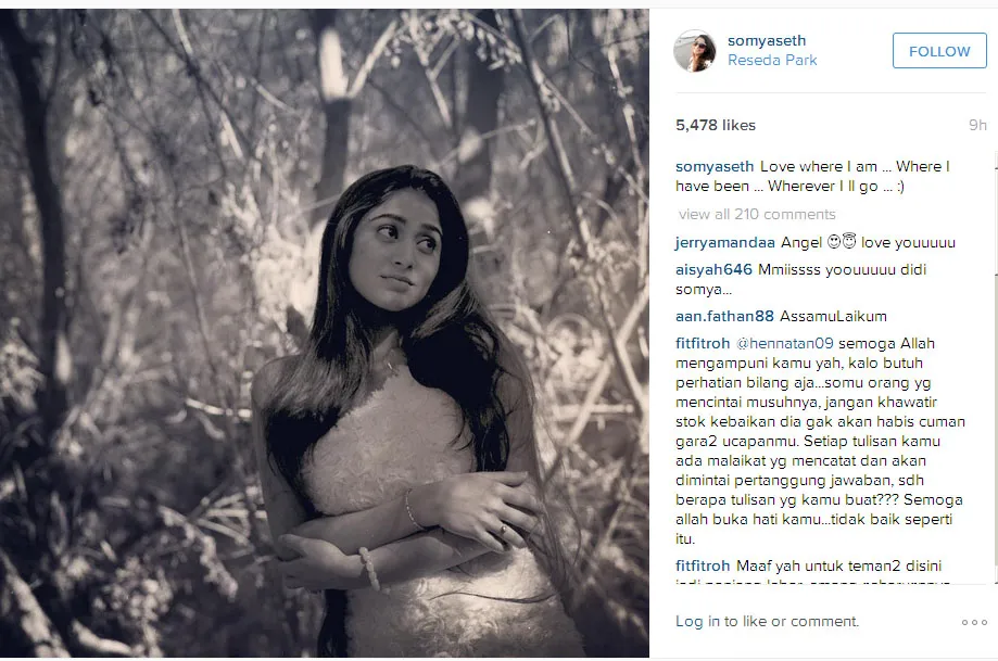 Soumya Seth tampak lebih tua, benarkah demikian? © Instagram.com/somyaseth