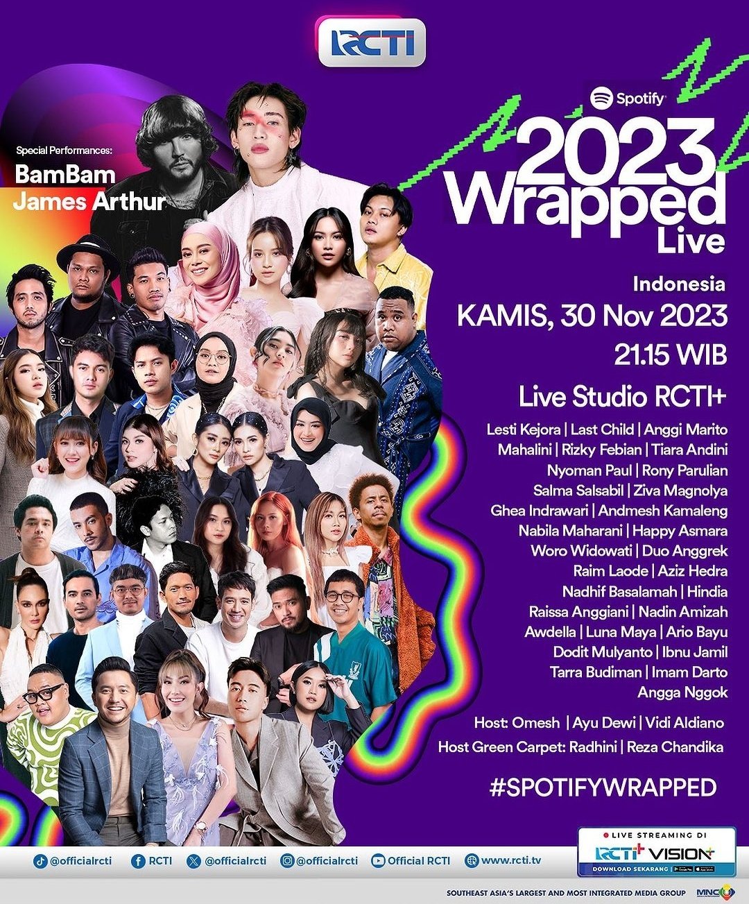 (Spotify Wrapped Live 2023 Indonesia credit: instagram.com/officialrcti) 