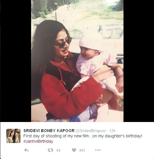 Lucunya Janhvi saat masih bayi © Twitter.com/SrideviBKapoor