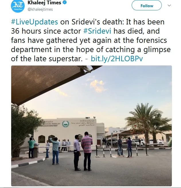 Jenazah Sridevi tertahan 36 jam di Dubai ©khaleejtimes
