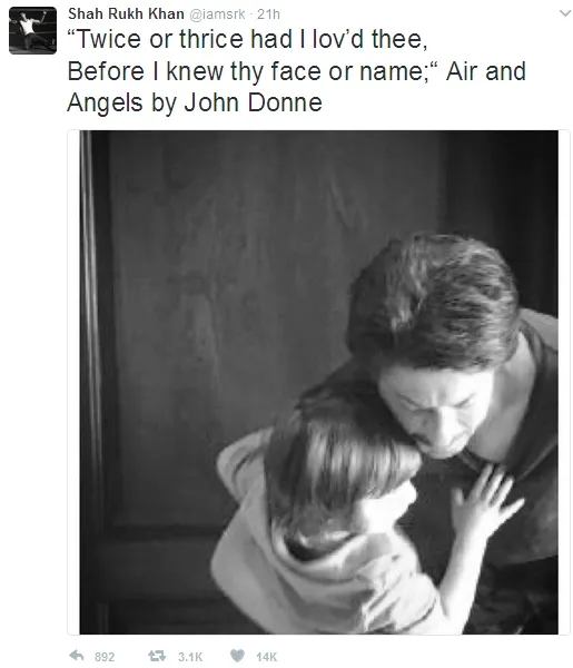Ucapan manis Shahrukh Khan buat anak-anaknya, bikin melting ya ©twitter/iamsrk