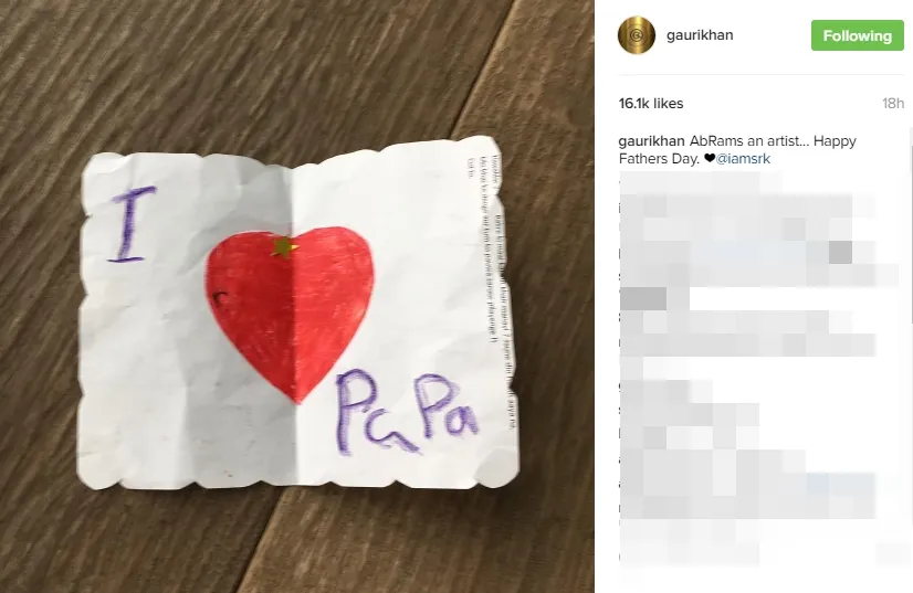 Shahrukh Khan dapat kado ini dari AbRam ©instagram/gaurikhan