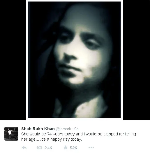 Ini dia sosok Lateef Fatima Khan, ibu Shahrukh Khan berulang tahun ke-74 pada 1 Juli @twitter.com/iam_srk