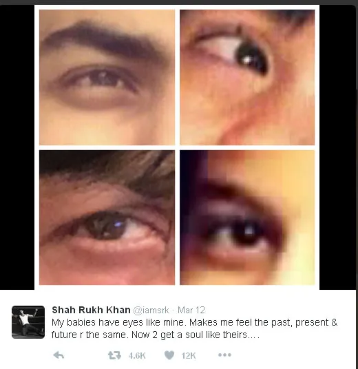 Benarkah mata SRK dan ketiga anaknya mirip? © Twitter.com/iamsrk