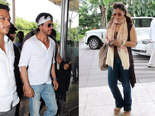 Ini dia gaya fashion SRK dan Kajol di bandara, pilih mana? © Filmibeat.com