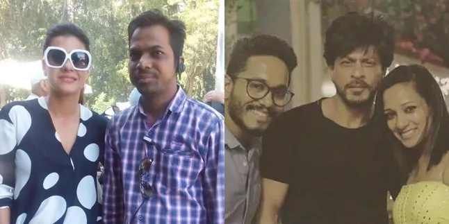 Ini dia pose SRK dan Kajol dengan fans © Pinkvilla.com