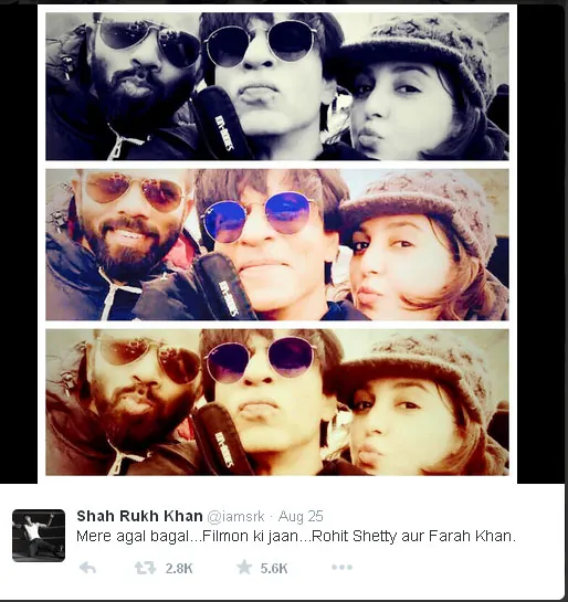 Ini dia duck face trio 'DILWALE' saat berada di Islandia © Twitter.com/iamsrk