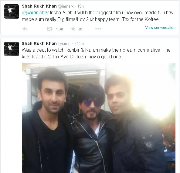 Shahrukh Khan datang ke London demi mendukung KJo © Twitter.com/iamsrk