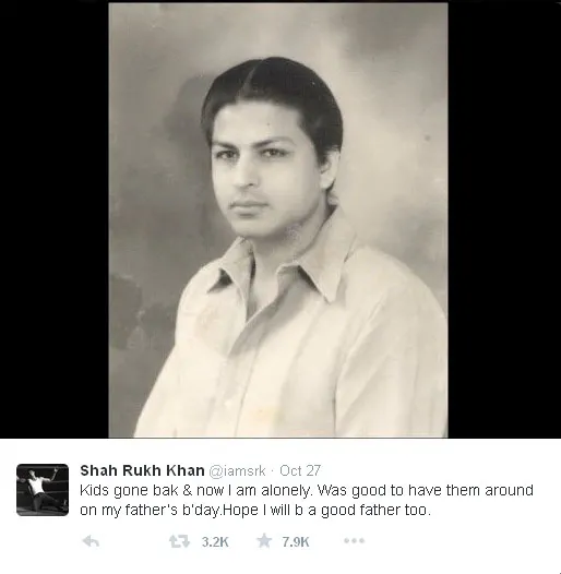 Ini dia sosok ayah Shahrukh Khan yang membuatnya melankolis © Twitter.com/iamsrk