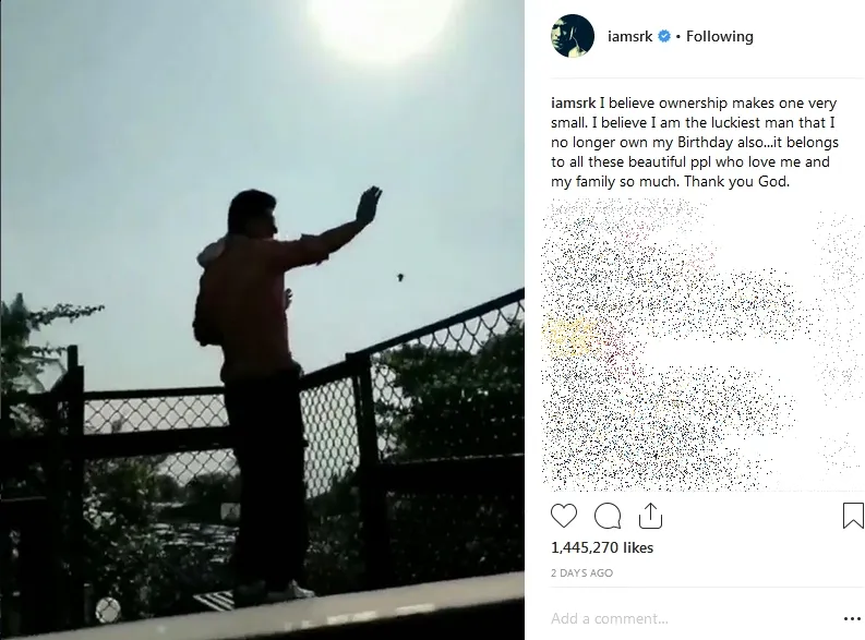 Ã�Â©instagram/iamsrk
