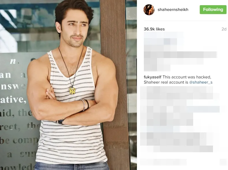 Akun palsu Shaheer Sheikh coba menipu ©instagram/shaheernsheikh
