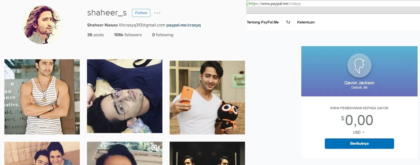 Hati-hati, akun Shaheer yang benar di IG adalah @shaheernsheikh ©instagram