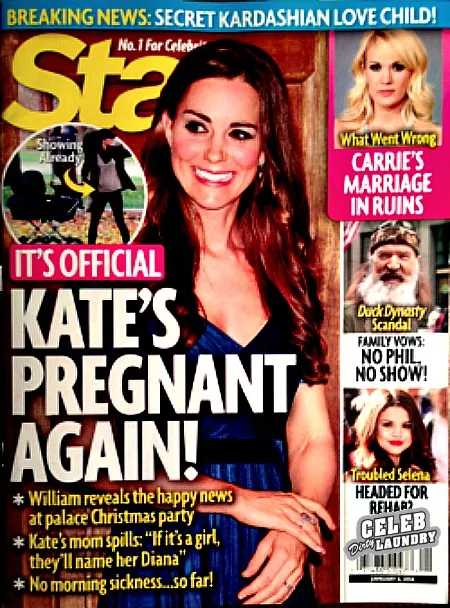 Cover Star Magazine yang memberitakan kehamilan Kate Middleton @ibtimes.co.uk