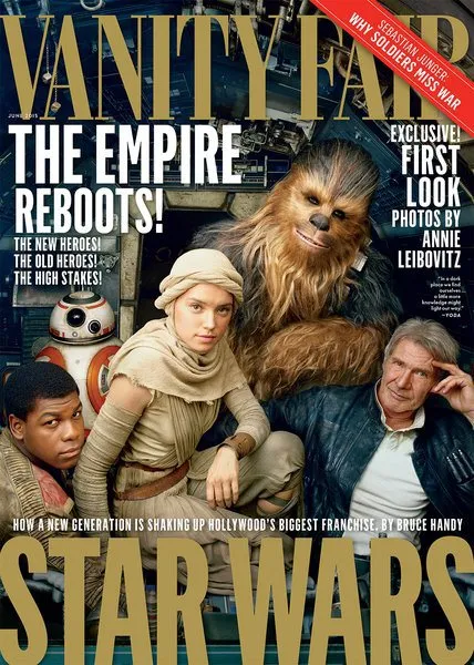 Foto terbaru Han Solo dan kawan-kawan di sampul majalah Vanity Fair/©twitter.com/VanityFair
