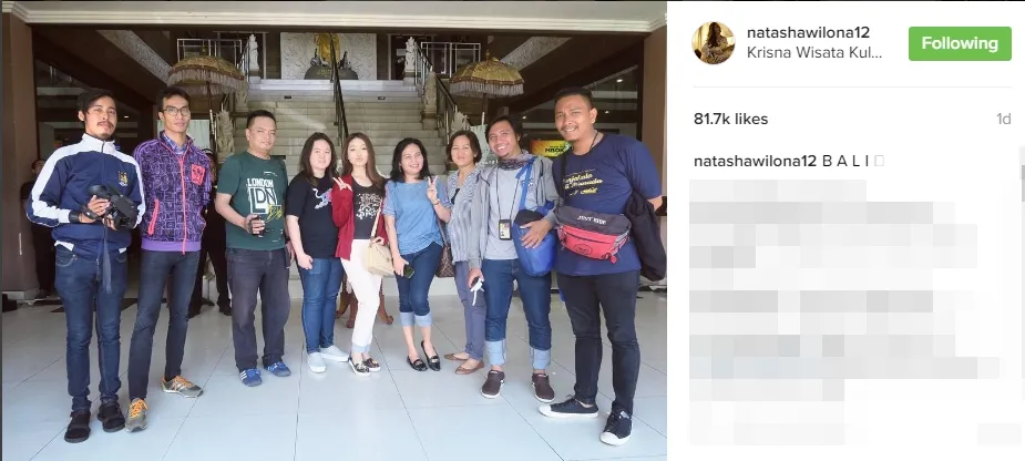 Natasha juga berada di Bali beberapa saat sebelum Stefan menikah ©instagram/nastashawilona12