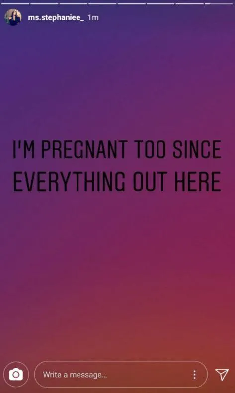 Tak terima disalahkan netizen, Stephanie mengaku sedang hamil sama seperti Khloe © instagram.com/ms.stephaniee_