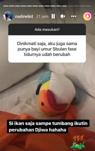 Story Nadine Chandrawinata dan Dimas Anggara (Credit: Instagram/nadinelist)