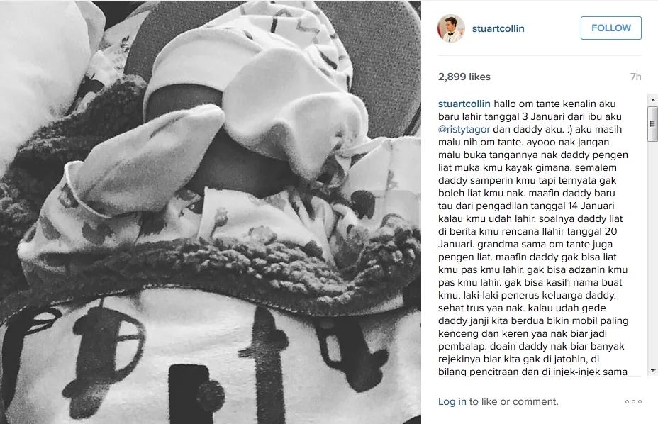 Curhatan pedih Stuart © Instagram/stuartcollin