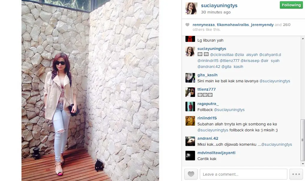 Tak sombong, Suci makin dicintai fans Lavanya. @instagram/suciayuningtys