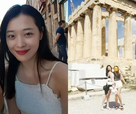 Sulli yang sedang berlibur ke Eropa. ©koreaboo.com