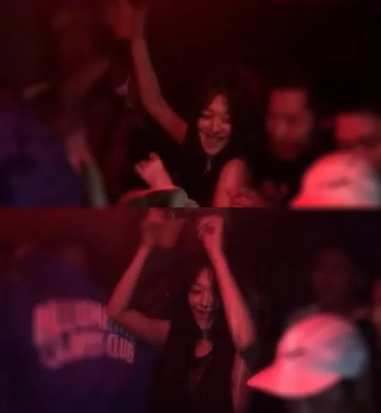 Choi Sulli saat tertangkap kamera sedang clubbing. ©news.nate.com