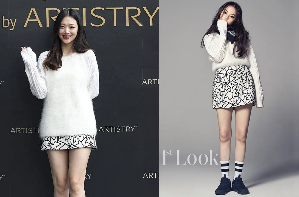 Sulli dan Sohee menggunakan pakaian yang sama, cantik siapa? © allkpop.com