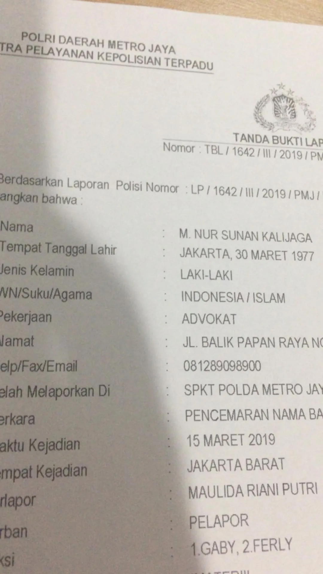 Maulida Dituntut