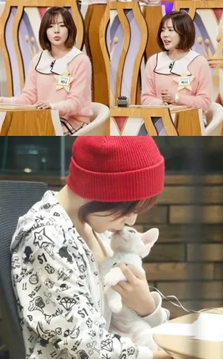 Sunny ternyata sering diawasi saat mandi oleh kucingnya. © koreaboo.com