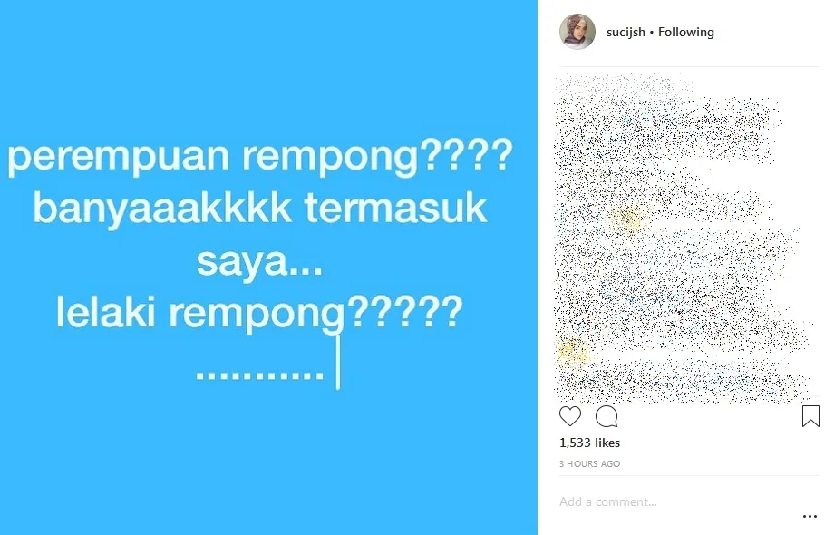 Suci unggah status ini di akun pribadinya ©instagram/sucisjh