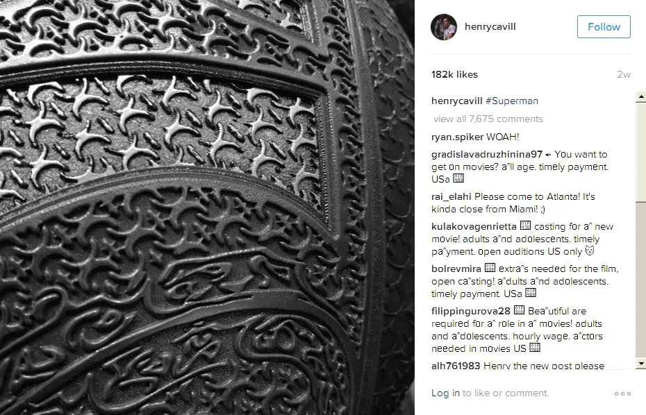 Warna Kostum Superman © Instagram Henry Cavill