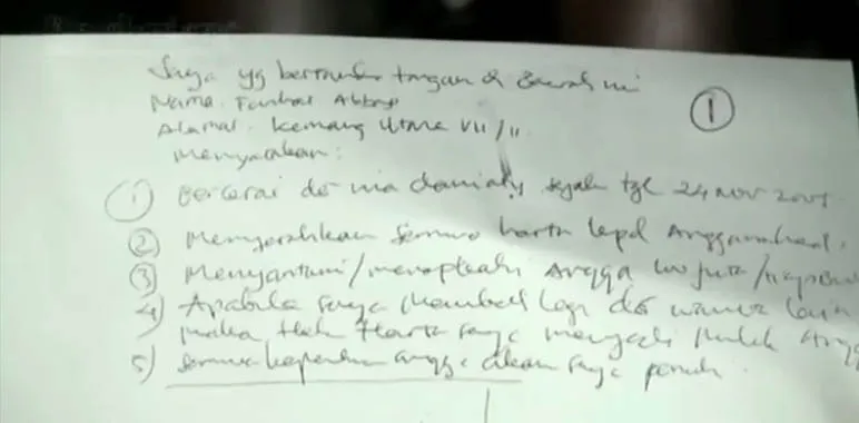 Surat cerai Farhat Abbas. @KapanLagi.com/video