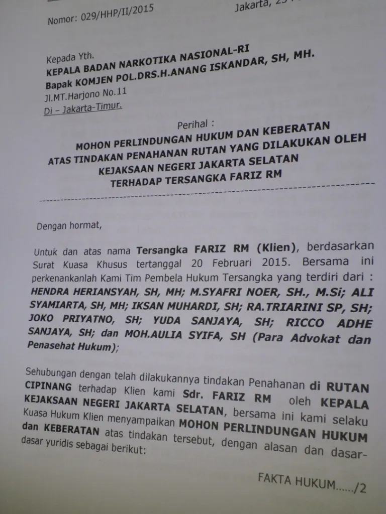 Tim kuasa hukum Fariz RM meminta perlindungan pada BNN ©KapanLagi.com/Nuzulur Rakhmah